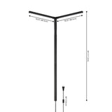Madsen 18.25" 2-Light Modern Minimalist Iron Integrated Plug-In LED Sconce for Ceiling Corner - JONATHAN Y