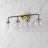 Caleb Brass Vanity Wall Sconce Clear