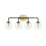 Caleb Brass Vanity Wall Sconce Clear