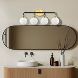 Caleb Brass Vanity Wall Sconce Frosted