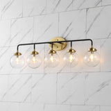 Caleb Brass Vanity Wall Sconce Clear