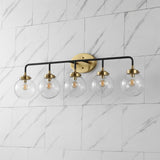 Caleb Brass Vanity Wall Sconce Clear