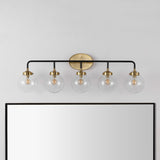 Caleb Brass Vanity Wall Sconce Clear