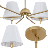 Pauline Coastal Contemporary Adjustable Swooping Arm Candle-Style Metal LED Chandelier