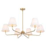 Pauline Coastal Contemporary Adjustable Swooping Arm Candle-Style Metal LED Chandelier