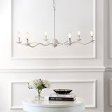 Shana Grand Modern Transitional Adjustable Sculptural Wavy Arm Candle-Style Metal LED Chandelier