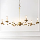 Shana Grand Modern Transitional Adjustable Sculptural Wavy Arm Candle-Style Metal LED Chandelier