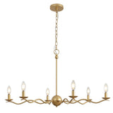 Shana Grand Modern Transitional Adjustable Sculptural Wavy Arm Candle-Style Metal LED Chandelier
