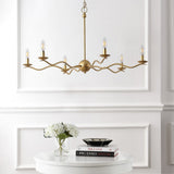 Shana Grand Modern Transitional Adjustable Sculptural Wavy Arm Candle-Style Metal LED Chandelier