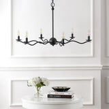 Shana Grand Modern Transitional Adjustable Sculptural Wavy Arm Candle-Style Metal LED Chandelier