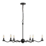 Shana Grand Modern Transitional Adjustable Sculptural Wavy Arm Candle-Style Metal LED Chandelier
