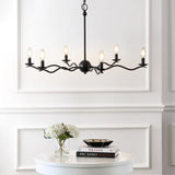 Shana Grand Modern Transitional Adjustable Sculptural Wavy Arm Candle-Style Metal LED Chandelier
