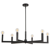 Darcy Grand Modern Industrial Adjustable Geometric Architectural Square-Arm Candle-Style Metal LED Chandelier