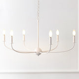 Ainsley Grand Traditional Farmhouse Adjustable Swooping Arm Candle-Style Metal LED Chandelier