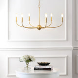 Ainsley Grand Traditional Farmhouse Adjustable Swooping Arm Candle-Style Metal LED Chandelier
