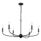 Ainsley Grand Traditional Farmhouse Adjustable Swooping Arm Candle-Style Metal LED Chandelier