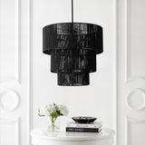 Orson 24 in. 7-Light Coastal Bohemian Metal and Woven Paper Rope 3-Tier LED Chandelier