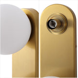 Knox 23.3 in. 3-Light Mid-Century Modern Metal and Frosted Glass Globe LED Vanity Light