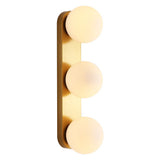 Knox 23.3 in. 3-Light Mid-Century Modern Metal and Frosted Glass Globe LED Vanity Light