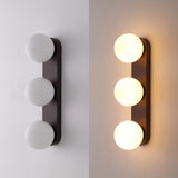 Knox 23.3 in. 3-Light Mid-Century Modern Metal and Frosted Glass Globe LED Vanity Light
