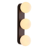 Knox 23.3 in. 3-Light Mid-Century Modern Metal and Frosted Glass Globe LED Vanity Light