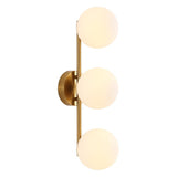 Nash 23 in. 3-Light Mid-Century Modern Metal and Frosted Glass Globe LED Vanity Light