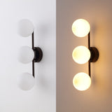 Nash 23 in. 3-Light Mid-Century Modern Metal and Frosted Glass Globe LED Vanity Light