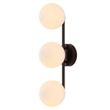 Nash 23 in. 3-Light Mid-Century Modern Metal and Frosted Glass Globe LED Vanity Light