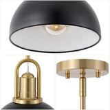 Zane 9.5 in. 1-Light Modern Farmhouse Industrial Metal Dome LED Pendant