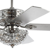 Zara 52" Filigree Metal/Wood LED Ceiling Fan - JONATHAN Y