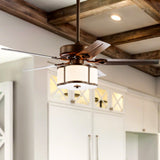 Edith 52" Metal/Wood LED Ceiling Fan With Remote - JONATHAN Y