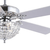 Mandy 52" Glam Classic Crystal Dome Shade LED Ceiling Fan With Remote - JONATHAN Y