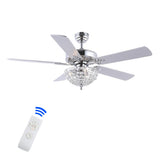 Mandy 52" Glam Classic Crystal Dome Shade LED Ceiling Fan With Remote - JONATHAN Y