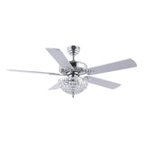 Mandy 52" Glam Classic Crystal Dome Shade LED Ceiling Fan With Remote - JONATHAN Y