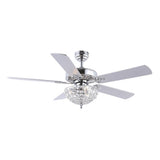 Mandy 52" Glam Classic Crystal Dome Shade LED Ceiling Fan With Remote - JONATHAN Y