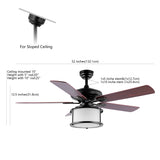 Brandy 52" Bohemain Farmhouse Iron LED CEILING FAN - JONATHAN Y