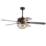 Joanna 52" Bronze Crystal LED Ceiling Fan With Remote - JONATHAN Y