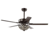 Ali 48" Wrought Iron LED Ceiling Fan With Remote - JONATHAN Y