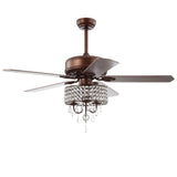 Becky 52" Crystal LED Chandelier Fan With Remote - JONATHAN Y