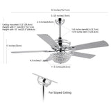 Cammy 52" Traditional Transitional Iron LED CEILING FAN - JONATHAN Y