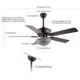 Cammy 52" Traditional Transitional Iron LED CEILING FAN - JONATHAN Y