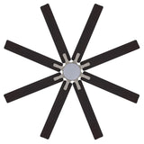 Octo 66" Contemporary Industrial Iron/Plastic Mobile-App/Remote-Controlled 6-Speed Ceiling Fan with Integrated LED Light - JONATHAN Y