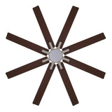 Octo 66" Contemporary Industrial Iron/Plastic Mobile-App/Remote-Controlled 6-Speed Ceiling Fan with Integrated LED Light