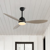 Audie 52" Classic Industrial Iron/Plastic Mobile-App/Remote-Controlled 6-Speed Propeller Integrated LED Ceiling Fan - JONATHAN Y
