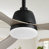 Audie 52" Classic Industrial Iron/Plastic Mobile-App/Remote-Controlled 6-Speed Propeller Integrated LED Ceiling Fan - JONATHAN Y