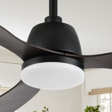 Audie 52" Classic Industrial Iron/Plastic Mobile-App/Remote-Controlled 6-Speed Propeller Integrated LED Ceiling Fan