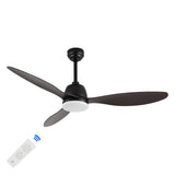 Audie 52" Classic Industrial Iron/Plastic Mobile-App/Remote-Controlled 6-Speed Propeller Integrated LED Ceiling Fan