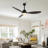 Audie 52" Classic Industrial Iron/Plastic Mobile-App/Remote-Controlled 6-Speed Propeller Integrated LED Ceiling Fan