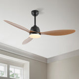 Audie 52" Classic Industrial Iron/Plastic Mobile-App/Remote-Controlled 6-Speed Propeller Integrated LED Ceiling Fan