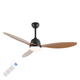 Audie 52" Classic Industrial Iron/Plastic Mobile-App/Remote-Controlled 6-Speed Propeller Integrated LED Ceiling Fan